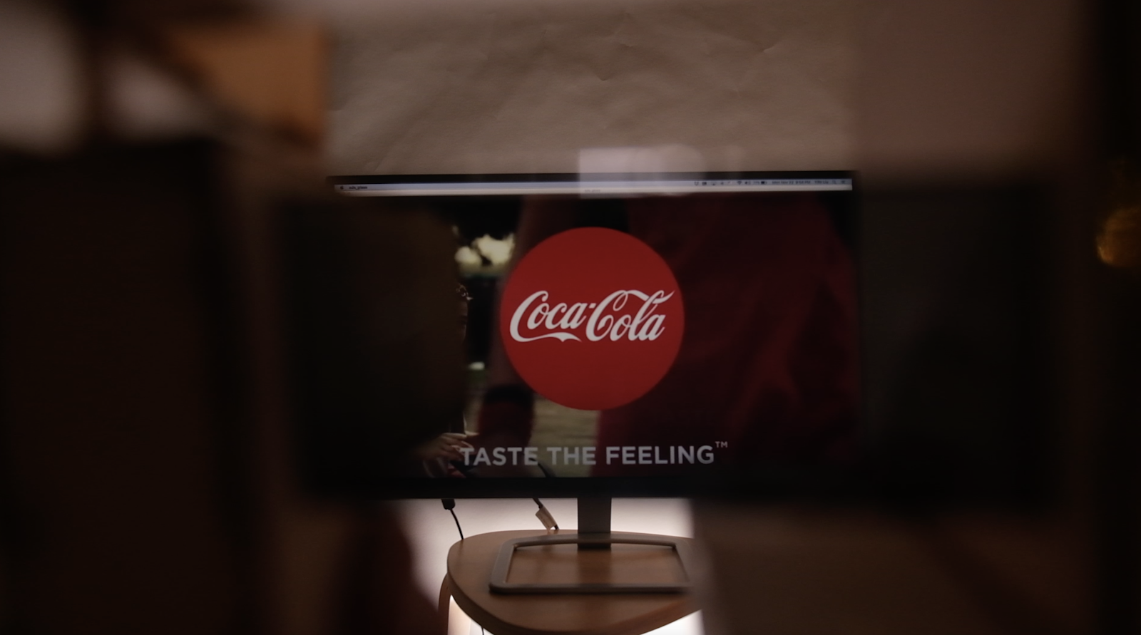 Image of advertisement through the shutter glass 